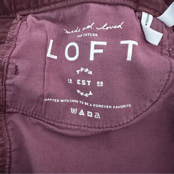 Loft modern skinny wine colored corduroy pants size 26/2 - Picture 4 of 7